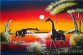  giraffes under moon Landscape